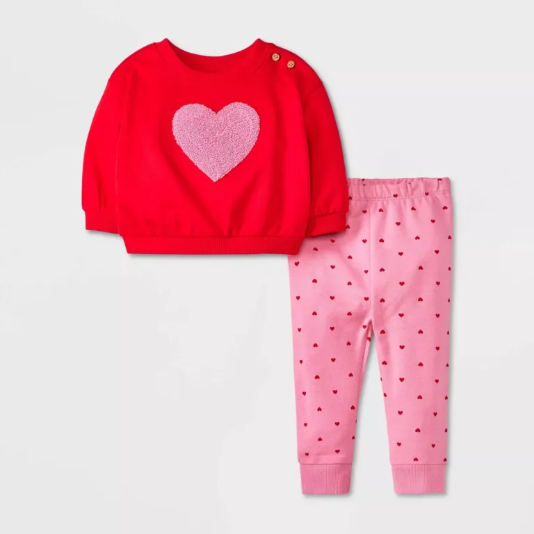 Cat & Jack Chenille Heart Top & Bottom Set