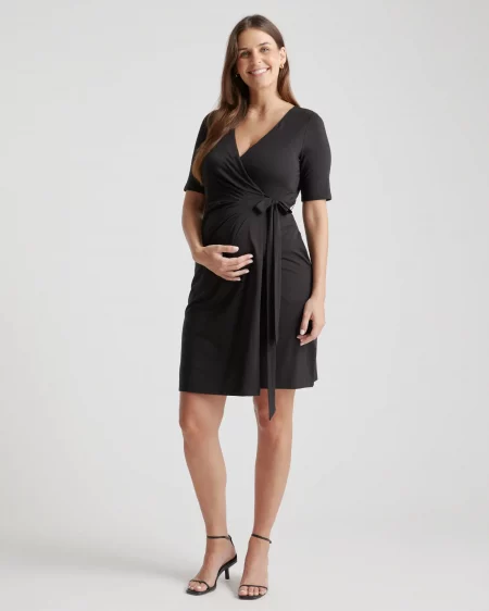 Quince Tencel Jersey Maternity Wrap Dress