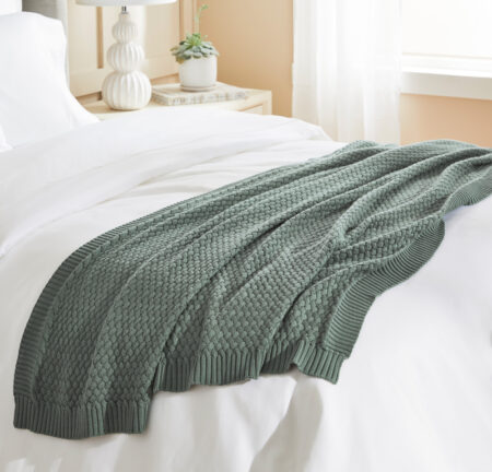 Spruce Sweater Knit Throw Blanket