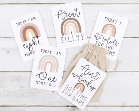 The Baby Bop Boutique Neutral Rainbow Milestone Cards