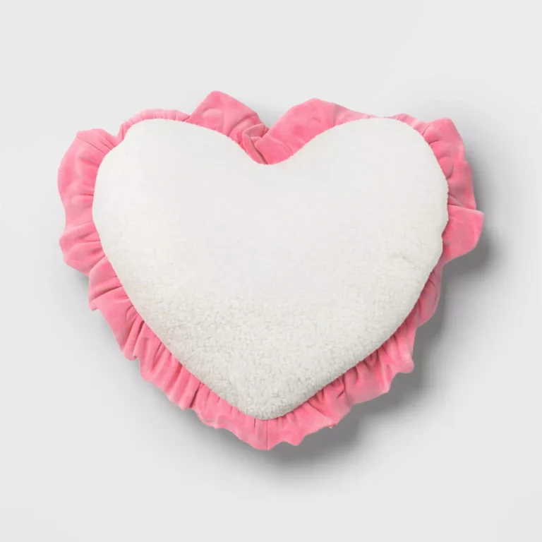 Threshold Oversized Heart Velvet Pillow with Faux Shearling