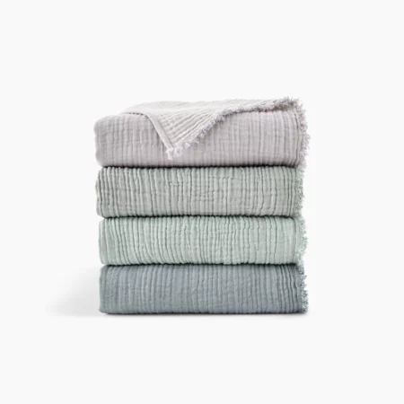 two-toned textured organic throw