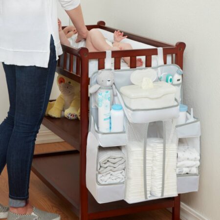 LA Baby Diaper Caddy and Nursery Organizer for Baby's Essentials - Gray