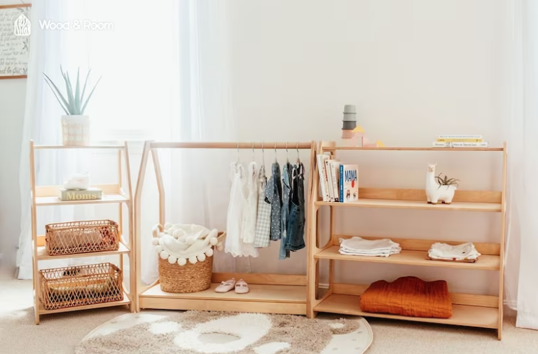 Wood and Room Montessori Shelves