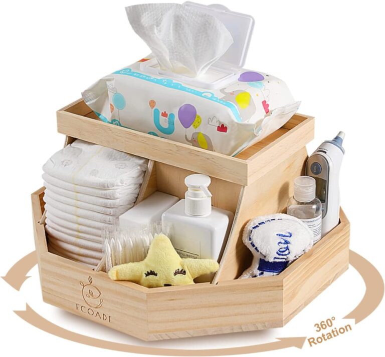 Wooden Rotating Diaper Caddy