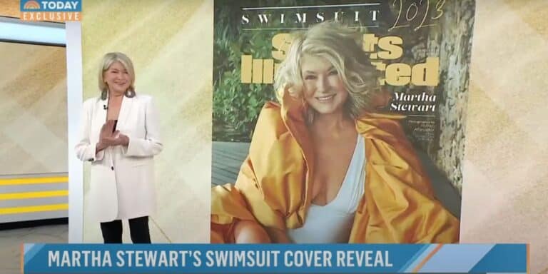 Martha Stewart sharing her SI swimsuit cover photo