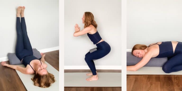 woman doing yoga poses - postpartum yoga