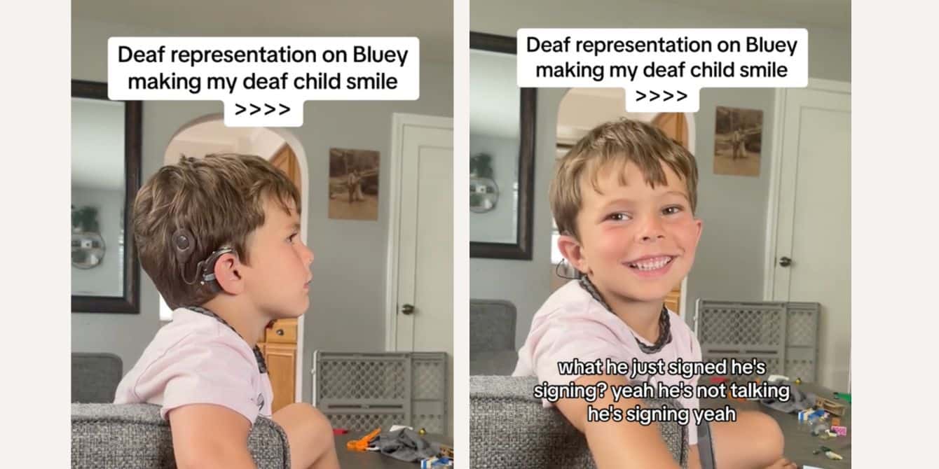 Deaf Child Reacting To Character On Bluey In Viral TikTok - Motherly