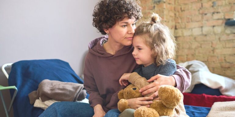 Homeless mom and daughter