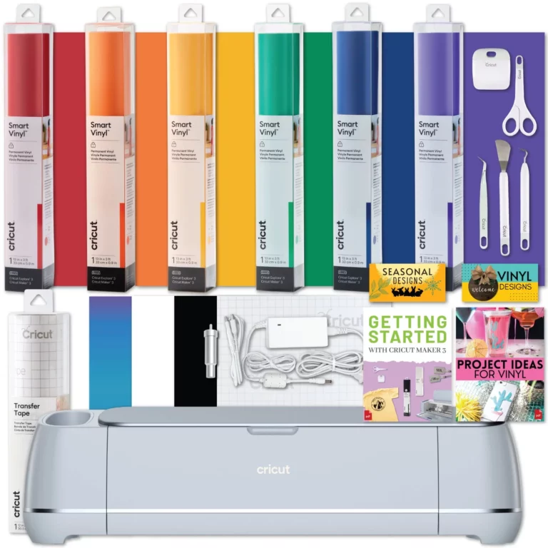 Cricut Maker 3 Machine Tools and Rainbow Vinyl Bundle