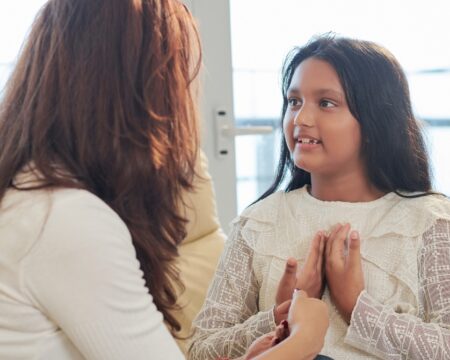 young teen having talk with her mom Motherly