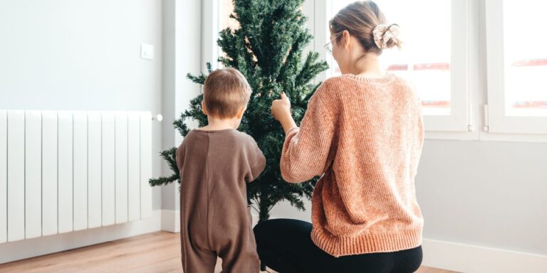 Mom decorating for Christmas