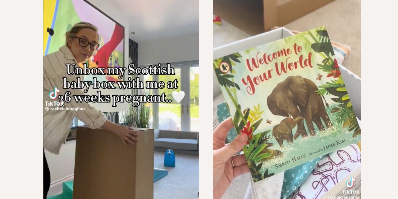 Mom unboxes 'scottish baby box'