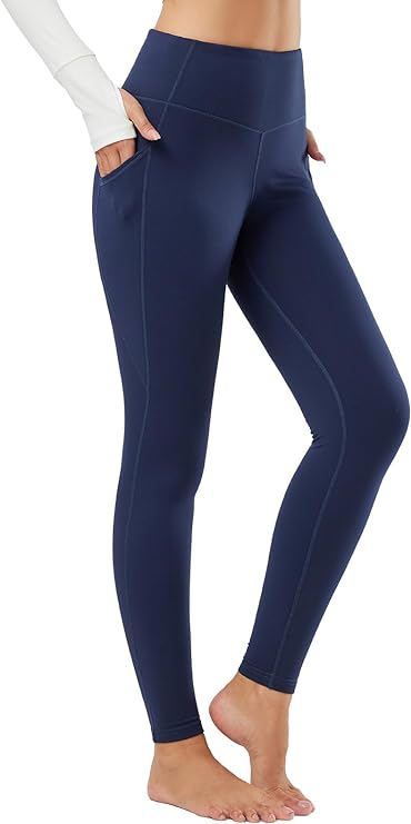 Baleaf Youth Girls Fleece Lined Water Resistant Leggings High Waisted Navy  Blue XS 