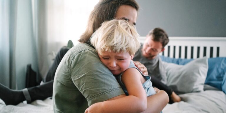 mom comforting crying child help kids process anger