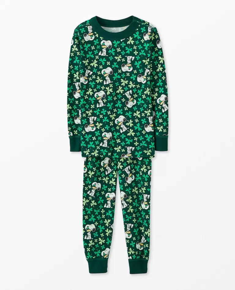 Hanna Andersson Peanuts St. Patrick's Day Long John Pajama Set