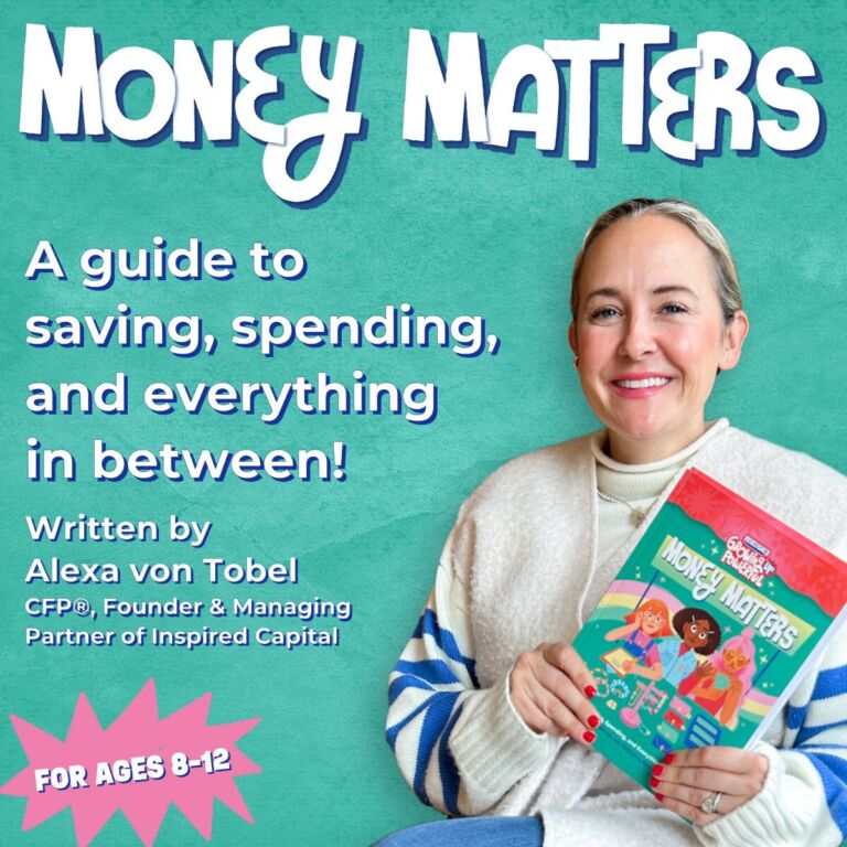 Alexa Von Tobel holding Rebel Girls Money Matters - money lessons to teach kids