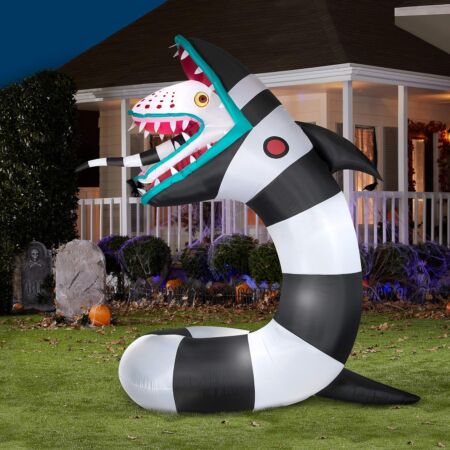 Gemmy 9.5' Animated Airblown Inflatable Beetlejuice Sandworm