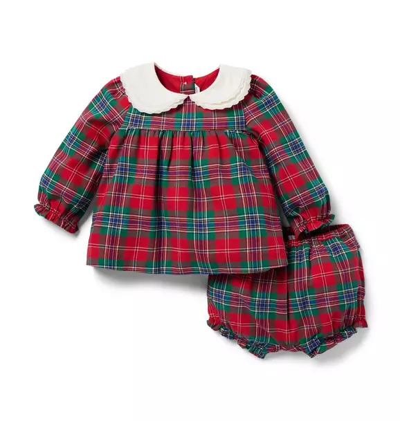 Janie and Jack Tartan Matching Baby Set