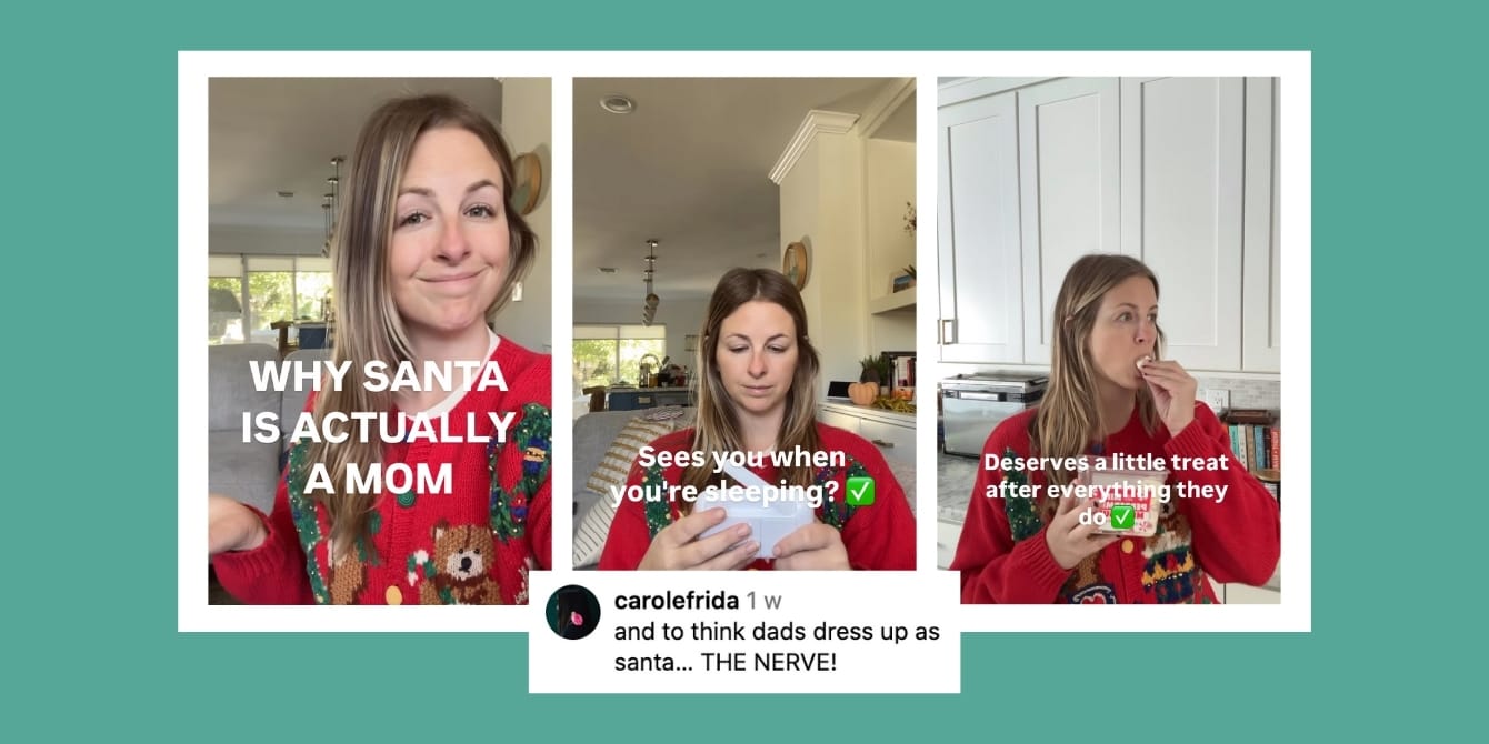 Viral Tiktok - Three images of a mom from a TikTok video