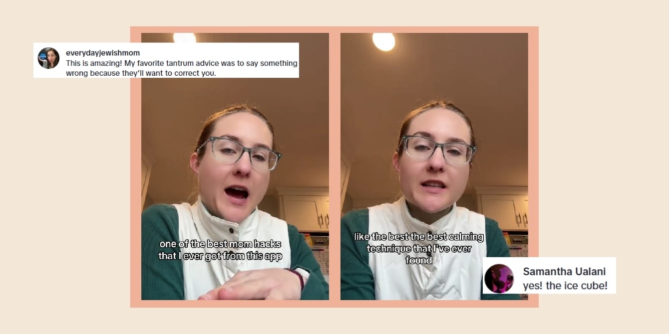 A TikTok mom sharing her great hack to calm toddlers