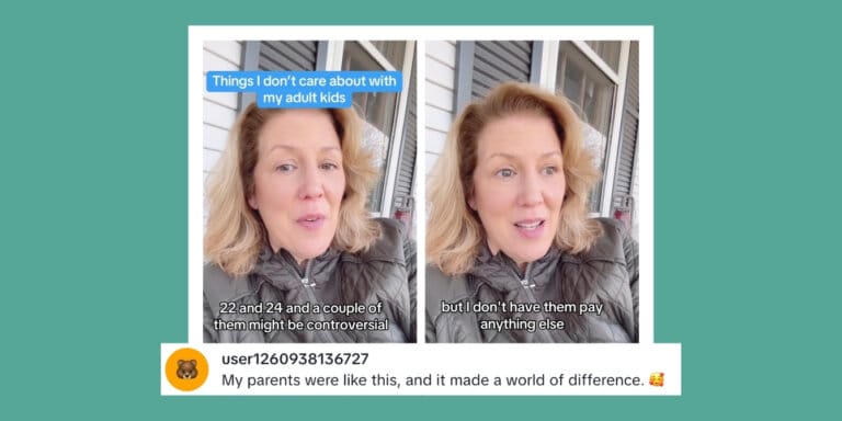 Viral TikTok: Images of a woman talking about parenting adult kids