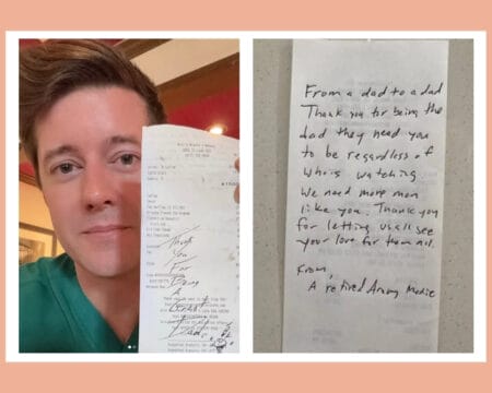 Viral Instagram post - Dad holding up sweet note