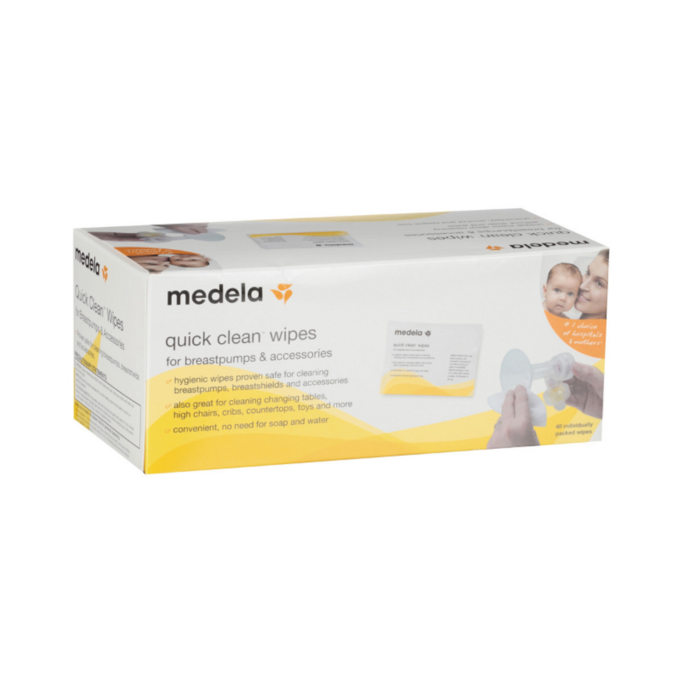 Medela 90-Count Resealable Breast Pump Quick Clean Wipes