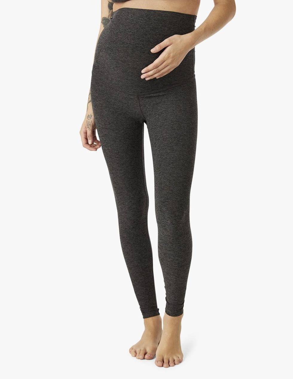 Mother Tucker® Moto Compression Leggings by Belly Bandit in Black